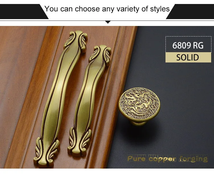 Brass Copper Modern Furniture Hardware Accessories for Cabinet Handle 6809